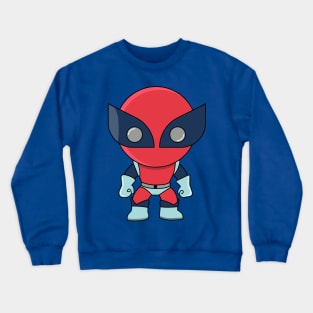 cute superhero in red and blue costume Crewneck Sweatshirt